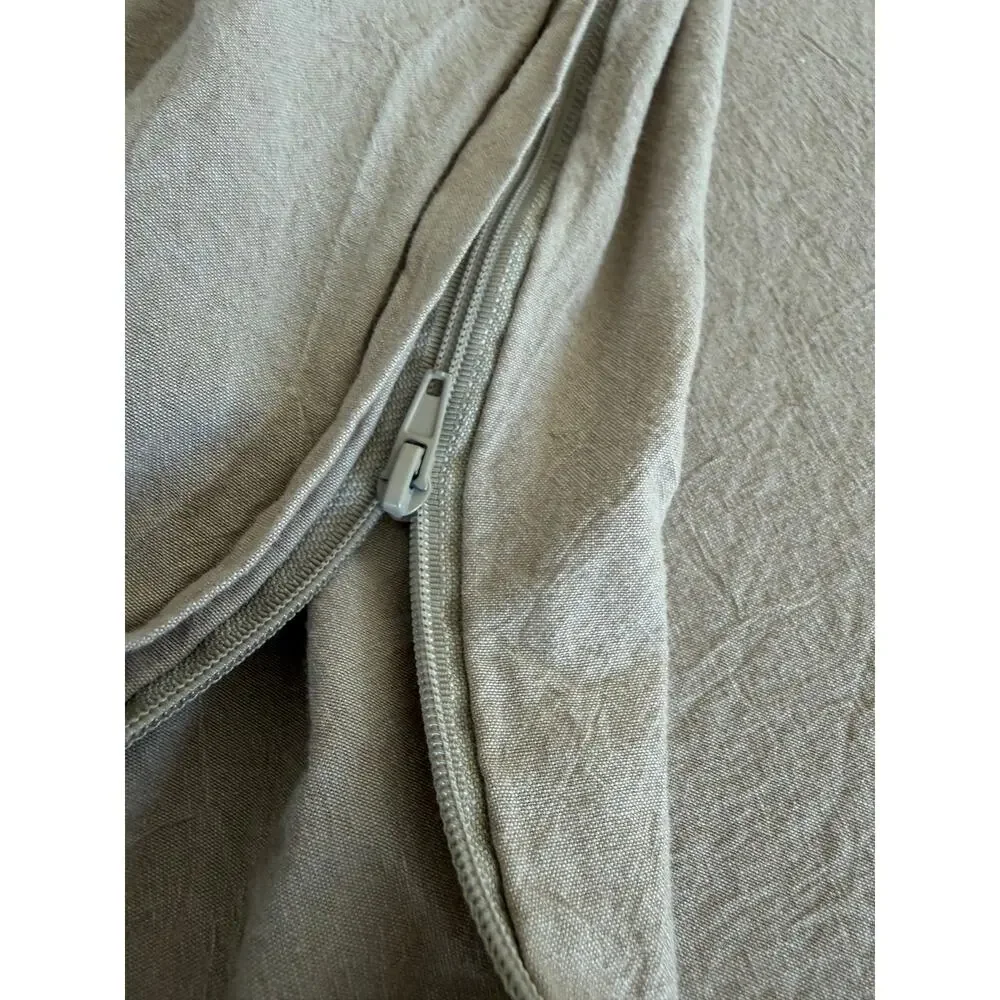 MooMee Queen Duvet Cover Cotton Linen Look Minimalist Neutral Bedding